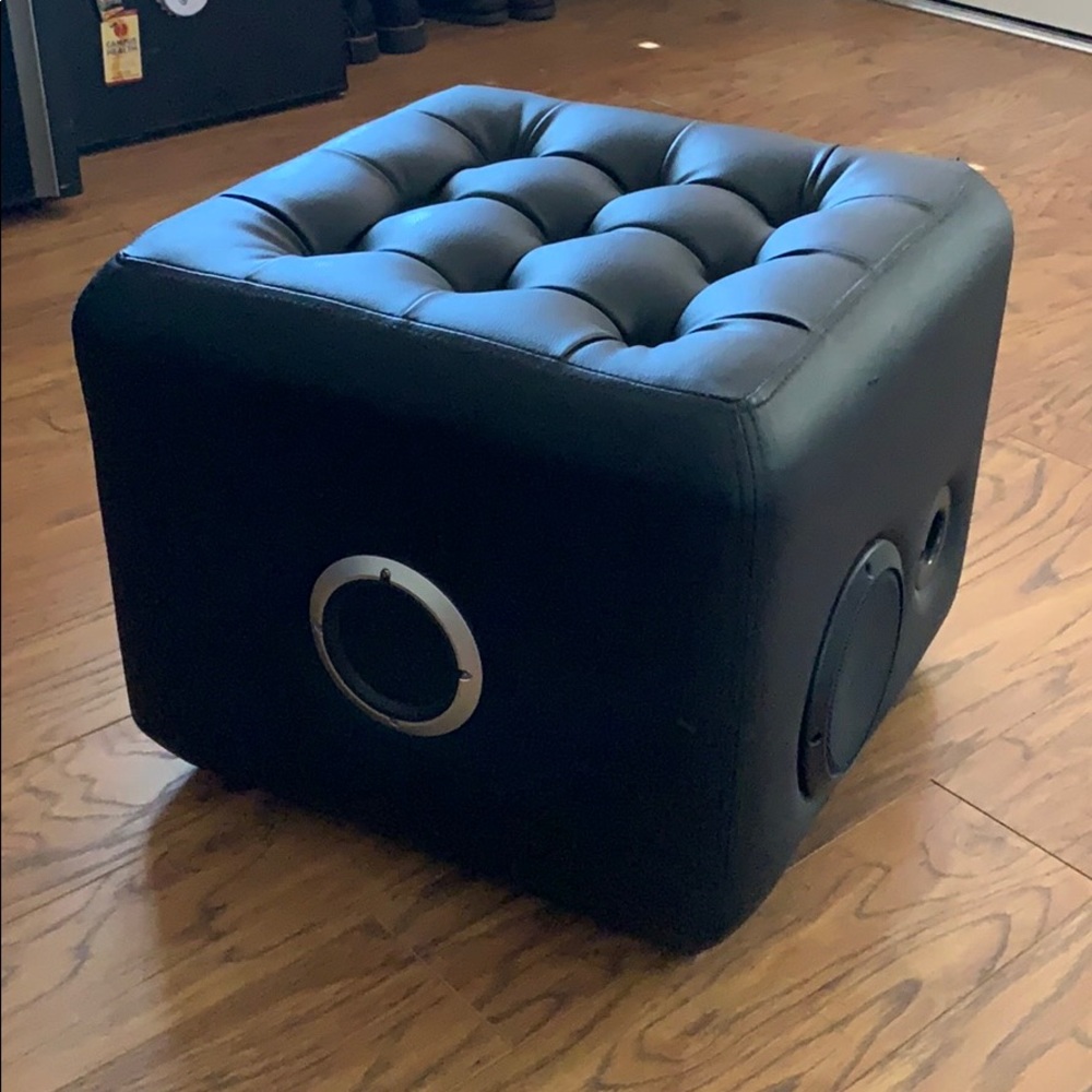 Ion Plush Ottoman with Built-In Speakers